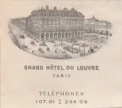 Briefkopf »Hôtel du Louvre« – Credits: Public Domain